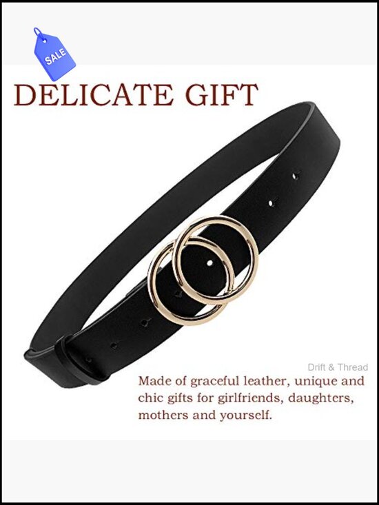 Double O Ring Faux Leather Waist Belt for Women - Elegant Fashion Belt